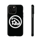 Positivestar Phone Case — Black Gloss Tough Case with White Shooting Star Logo