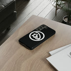 Positivestar Phone Case — Black Gloss Tough Case with White Shooting Star Logo