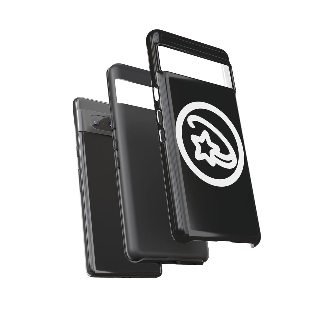 Positivestar Phone Case — Black Gloss Tough Case with White Shooting Star Logo