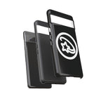 Positivestar Phone Case — Black Gloss Tough Case with White Shooting Star Logo