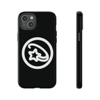 Positivestar Phone Case — Black Gloss Tough Case with White Shooting Star Logo
