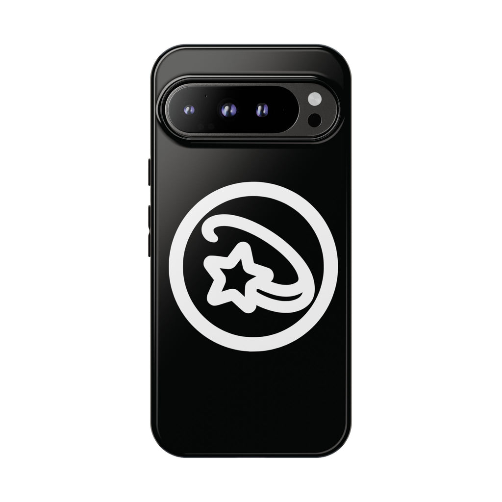 Positivestar Phone Case — Black Gloss Tough Case with White Shooting Star Logo