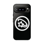 Positivestar Phone Case — Black Gloss Tough Case with White Shooting Star Logo
