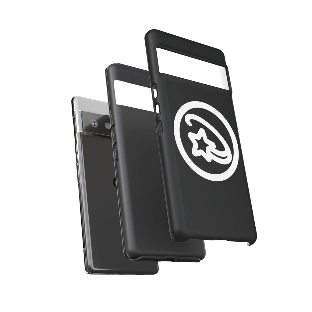 Positivestar Phone Case — Black Gloss Tough Case with White Shooting Star Logo