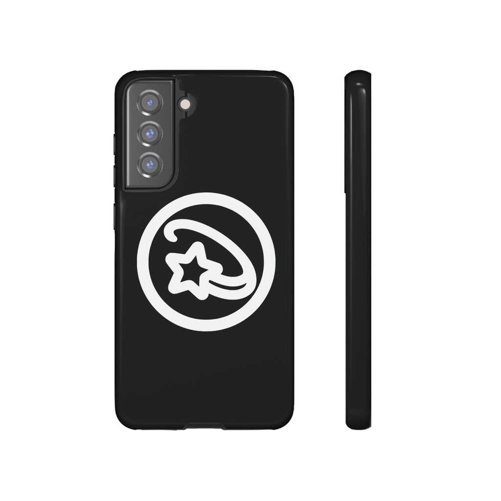 Positivestar Phone Case — Black Gloss Tough Case with White Shooting Star Logo