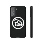 Positivestar Phone Case — Black Gloss Tough Case with White Shooting Star Logo