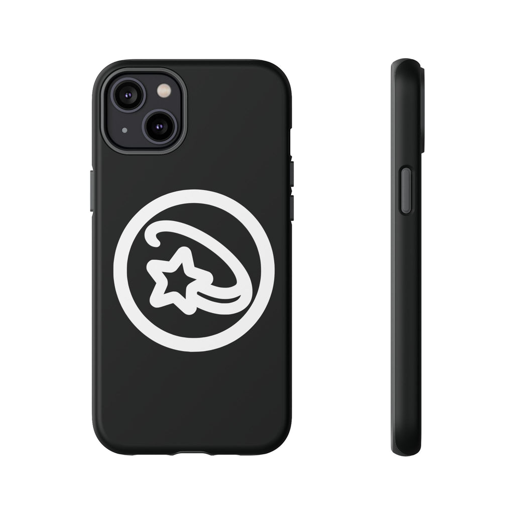 Positivestar Phone Case — Black Gloss Tough Case with White Shooting Star Logo