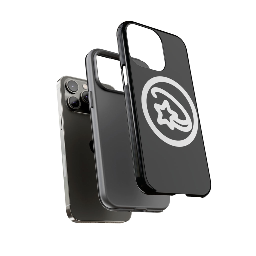 Positivestar Phone Case — Black Gloss Tough Case with White Shooting Star Logo