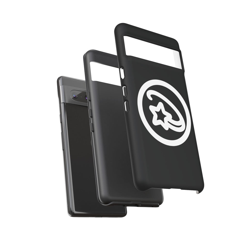 Positivestar Phone Case — Black Gloss Tough Case with White Shooting Star Logo