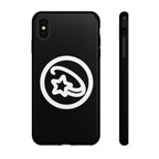 Positivestar Phone Case — Black Gloss Tough Case with White Shooting Star Logo