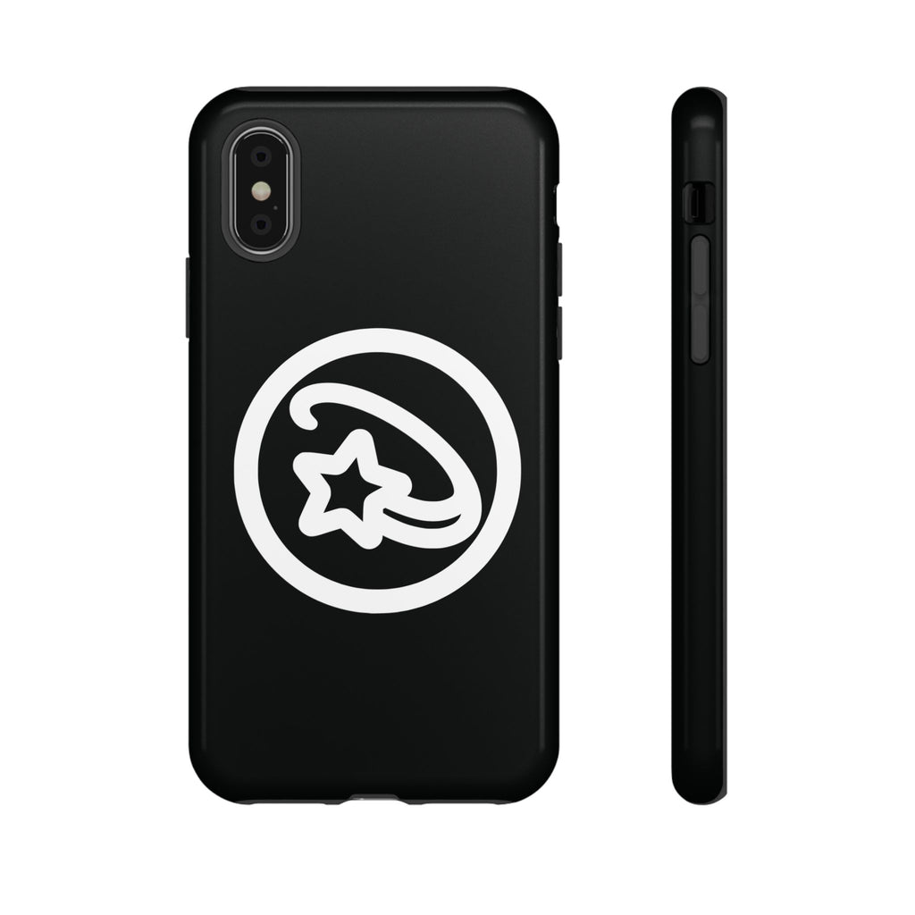 Positivestar Phone Case — Black Gloss Tough Case with White Shooting Star Logo
