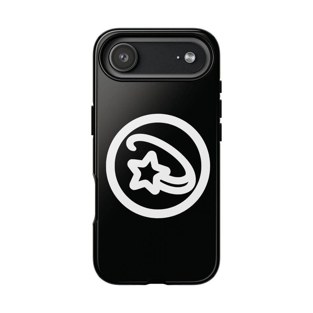 Positivestar Phone Case — Black Gloss Tough Case with White Shooting Star Logo