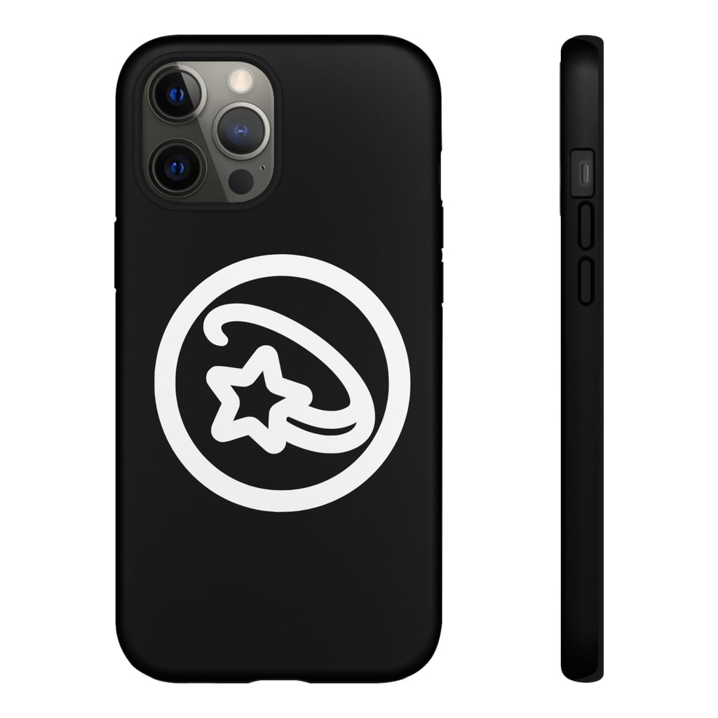 Positivestar Phone Case — Black Gloss Tough Case with White Shooting Star Logo