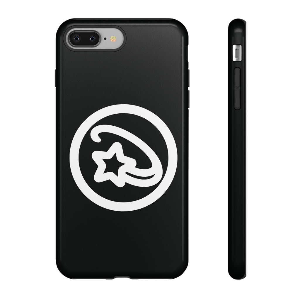 Positivestar Phone Case — Black Gloss Tough Case with White Shooting Star Logo