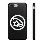 Positivestar Phone Case — Black Gloss Tough Case with White Shooting Star Logo