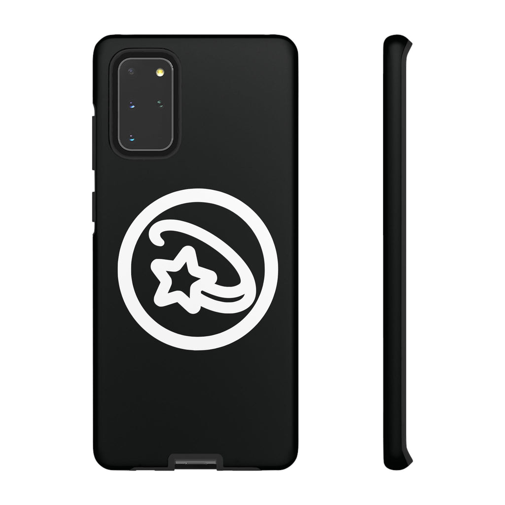Positivestar Phone Case — Black Gloss Tough Case with White Shooting Star Logo