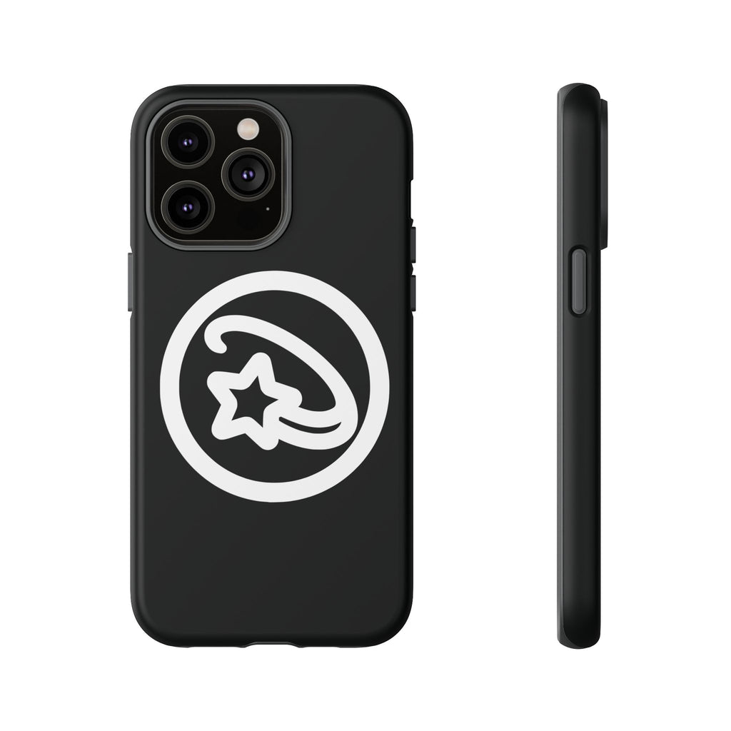 Positivestar Phone Case — Black Gloss Tough Case with White Shooting Star Logo