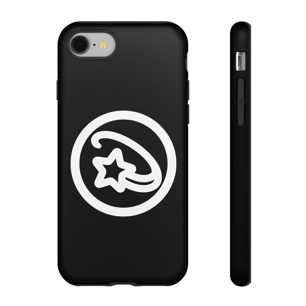 Positivestar Phone Case — Black Gloss Tough Case with White Shooting Star Logo