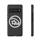 Positivestar Phone Case — Black Gloss Tough Case with White Shooting Star Logo