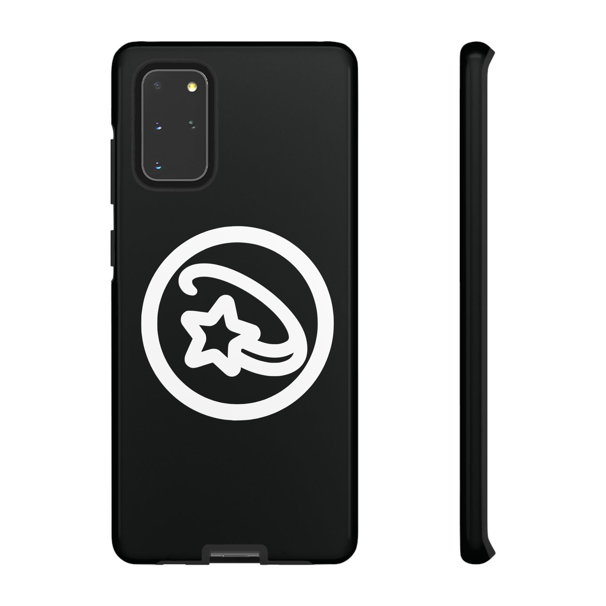 Positivestar Phone Case — Black Gloss Tough Case with White Shooting Star Logo