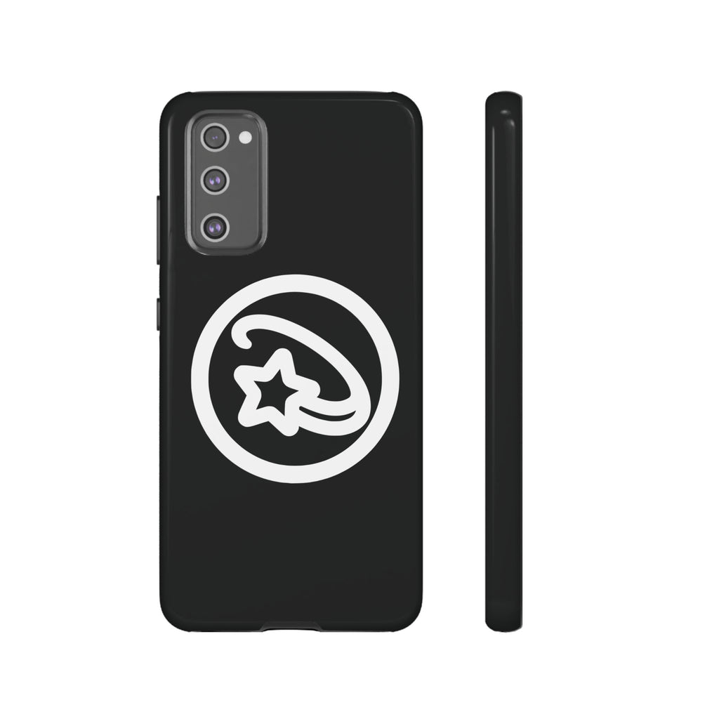 Positivestar Phone Case — Black Gloss Tough Case with White Shooting Star Logo