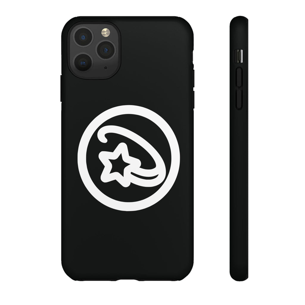 Positivestar Phone Case — Black Gloss Tough Case with White Shooting Star Logo