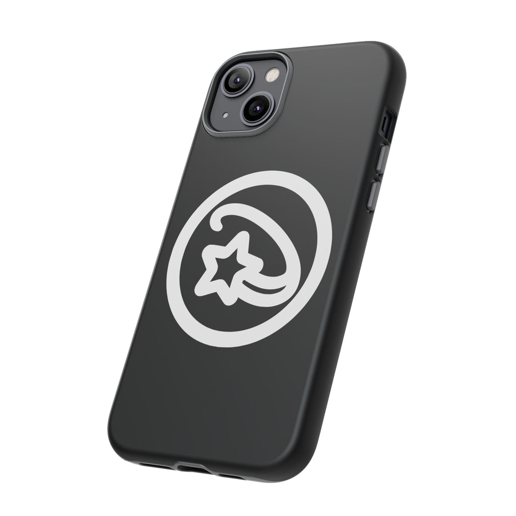 Positivestar Phone Case — Black Gloss Tough Case with White Shooting Star Logo