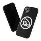 Positivestar Phone Case — Black Gloss Tough Case with White Shooting Star Logo