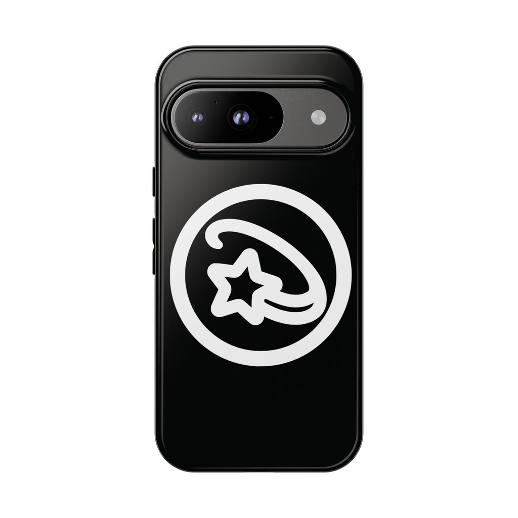 Positivestar Phone Case — Black Gloss Tough Case with White Shooting Star Logo