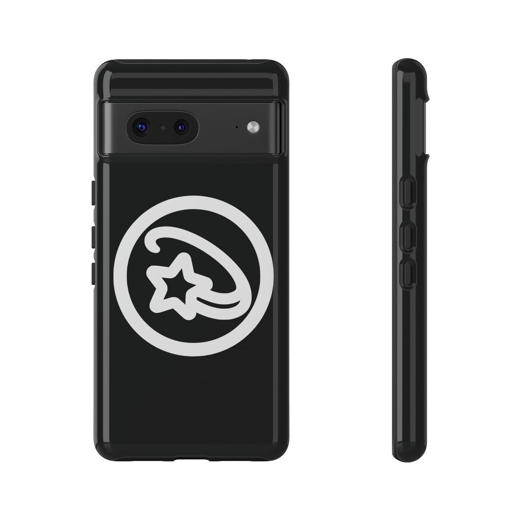 Positivestar Phone Case — Black Gloss Tough Case with White Shooting Star Logo