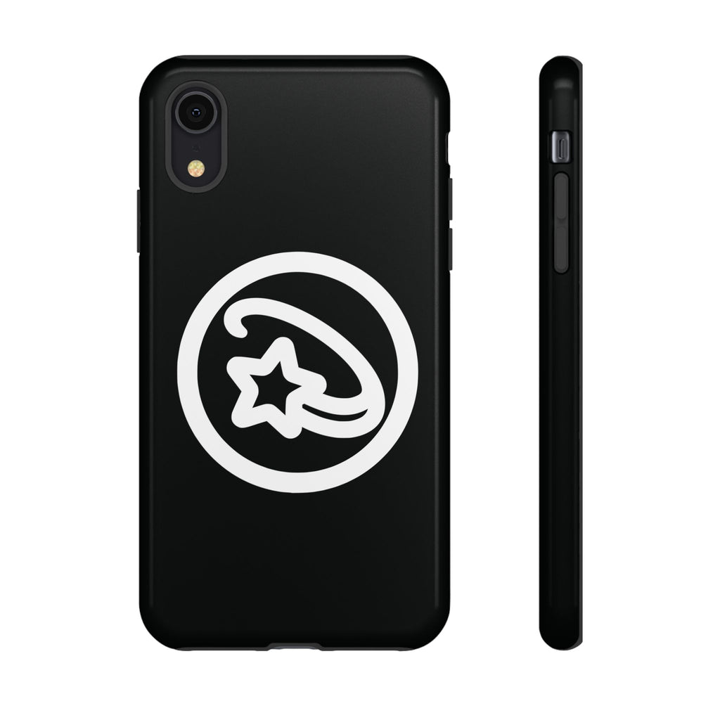 Positivestar Phone Case — Black Gloss Tough Case with White Shooting Star Logo