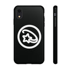 Positivestar Phone Case — Black Gloss Tough Case with White Shooting Star Logo