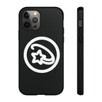 Positivestar Phone Case — Black Gloss Tough Case with White Shooting Star Logo