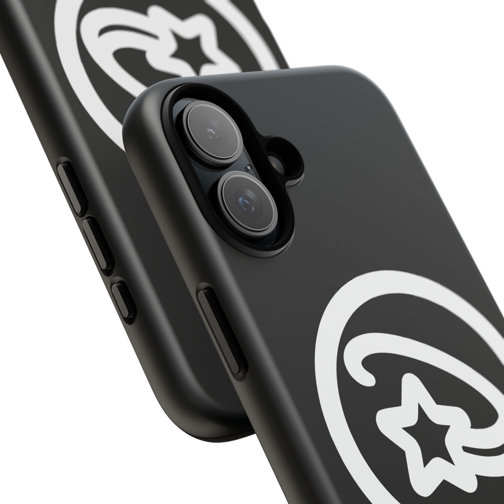 Positivestar Phone Case — Black Gloss Tough Case with White Shooting Star Logo