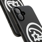 Positivestar Phone Case — Black Gloss Tough Case with White Shooting Star Logo