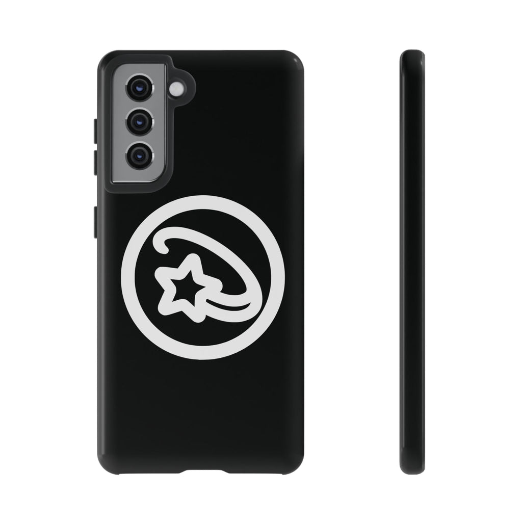 Positivestar Phone Case — Black Gloss Tough Case with White Shooting Star Logo