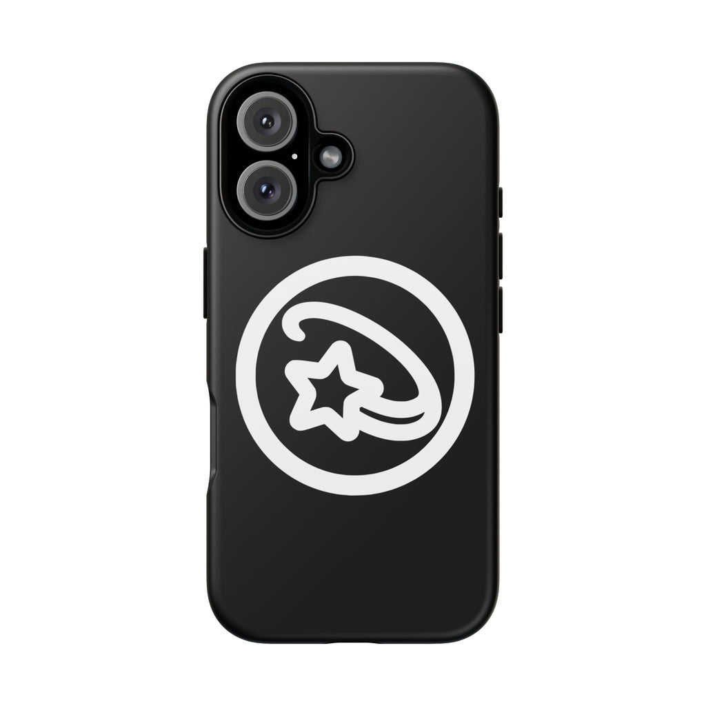 Positivestar Phone Case — Black Gloss Tough Case with White Shooting Star Logo
