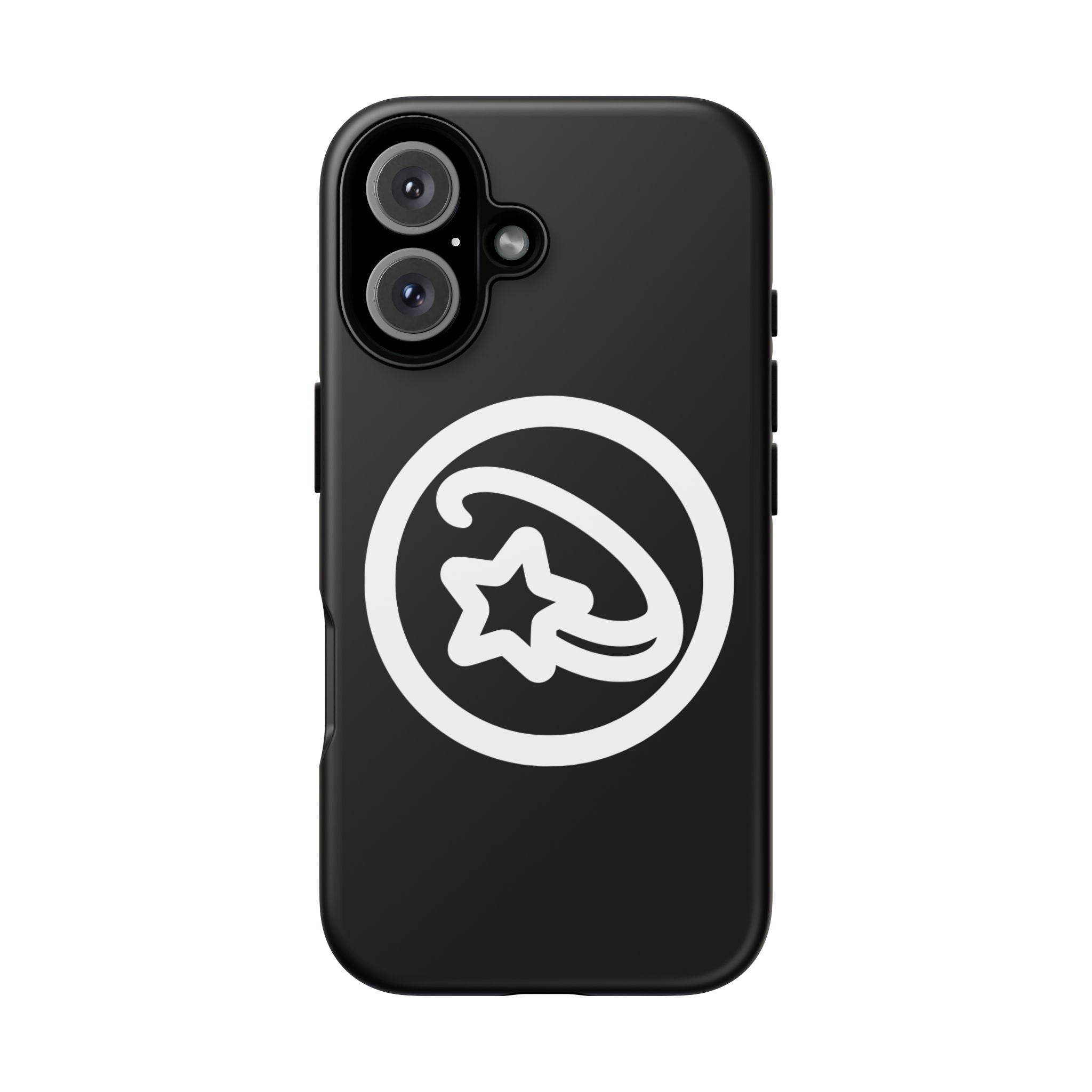 Positivestar Phone Case — Black Gloss Tough Case with White Shooting Star Logo