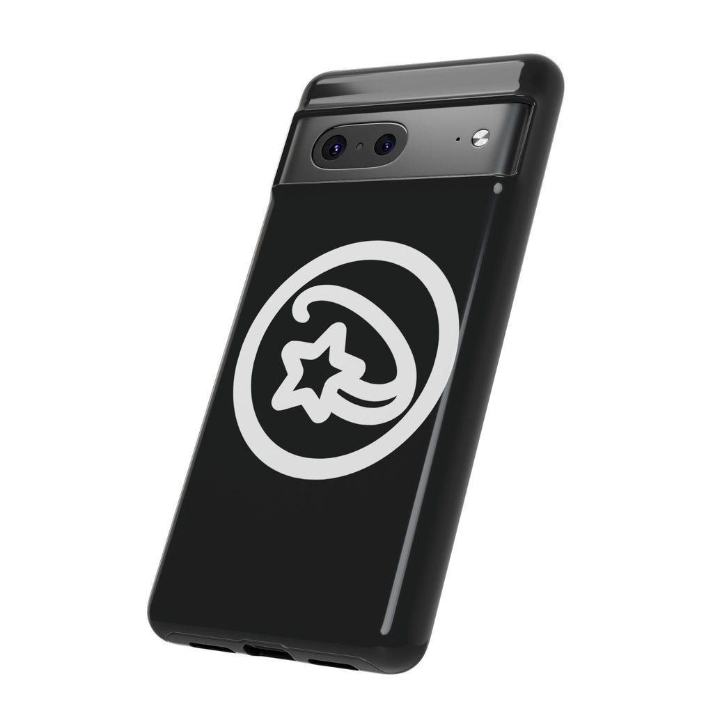 Positivestar Phone Case — Black Gloss Tough Case with White Shooting Star Logo