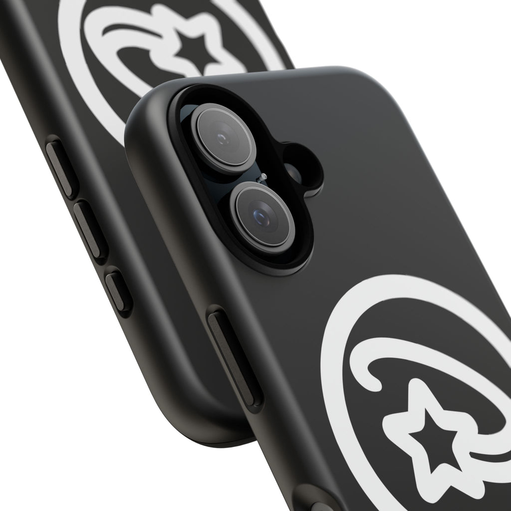 Positivestar Phone Case — Black Gloss Tough Case with White Shooting Star Logo