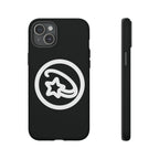 Positivestar Phone Case — Black Gloss Tough Case with White Shooting Star Logo