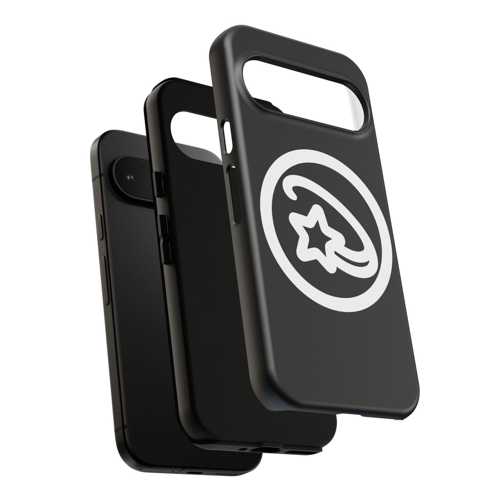 Positivestar Phone Case — Black Gloss Tough Case with White Shooting Star Logo