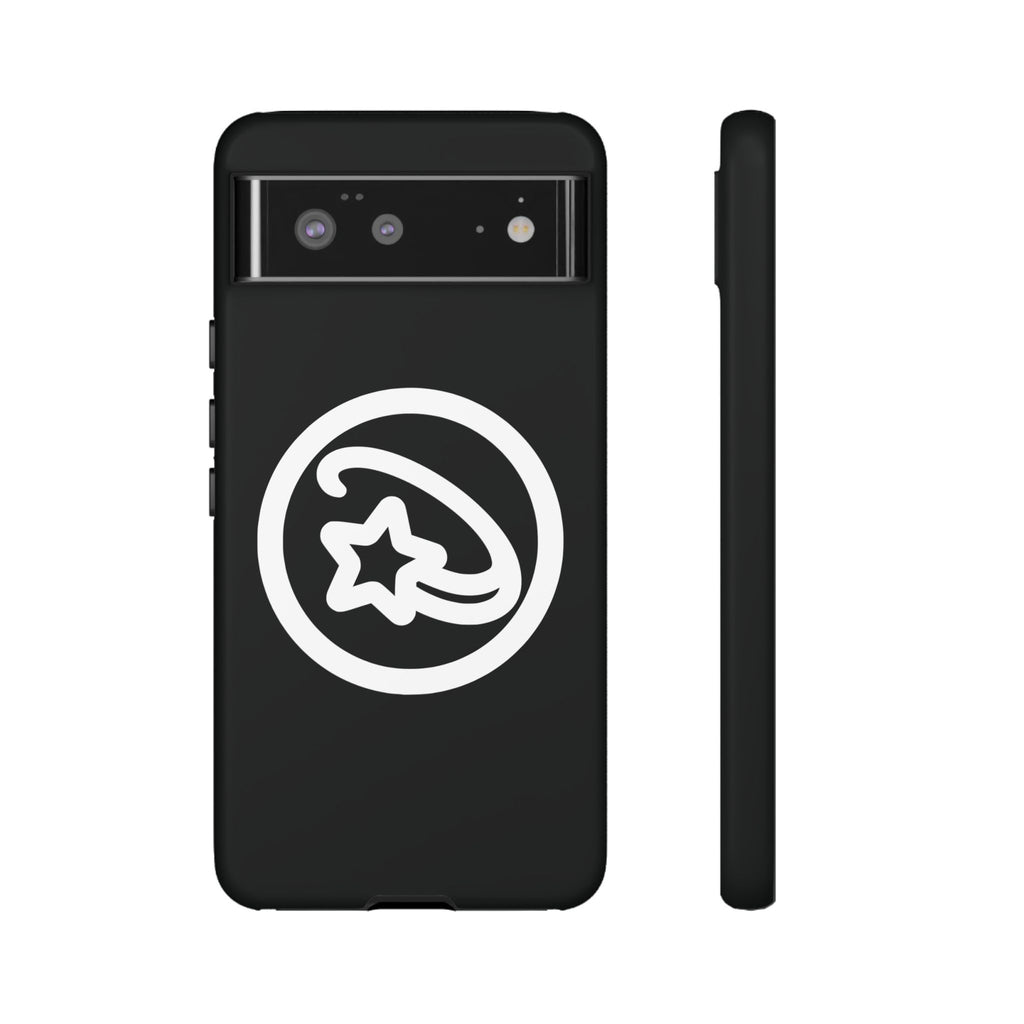 Positivestar Phone Case — Black Gloss Tough Case with White Shooting Star Logo