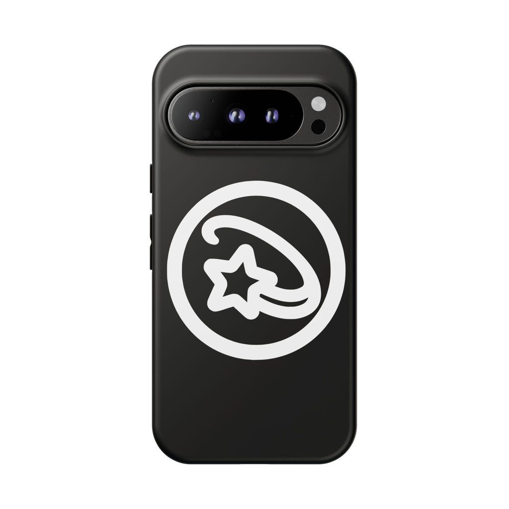 Positivestar Phone Case — Black Gloss Tough Case with White Shooting Star Logo