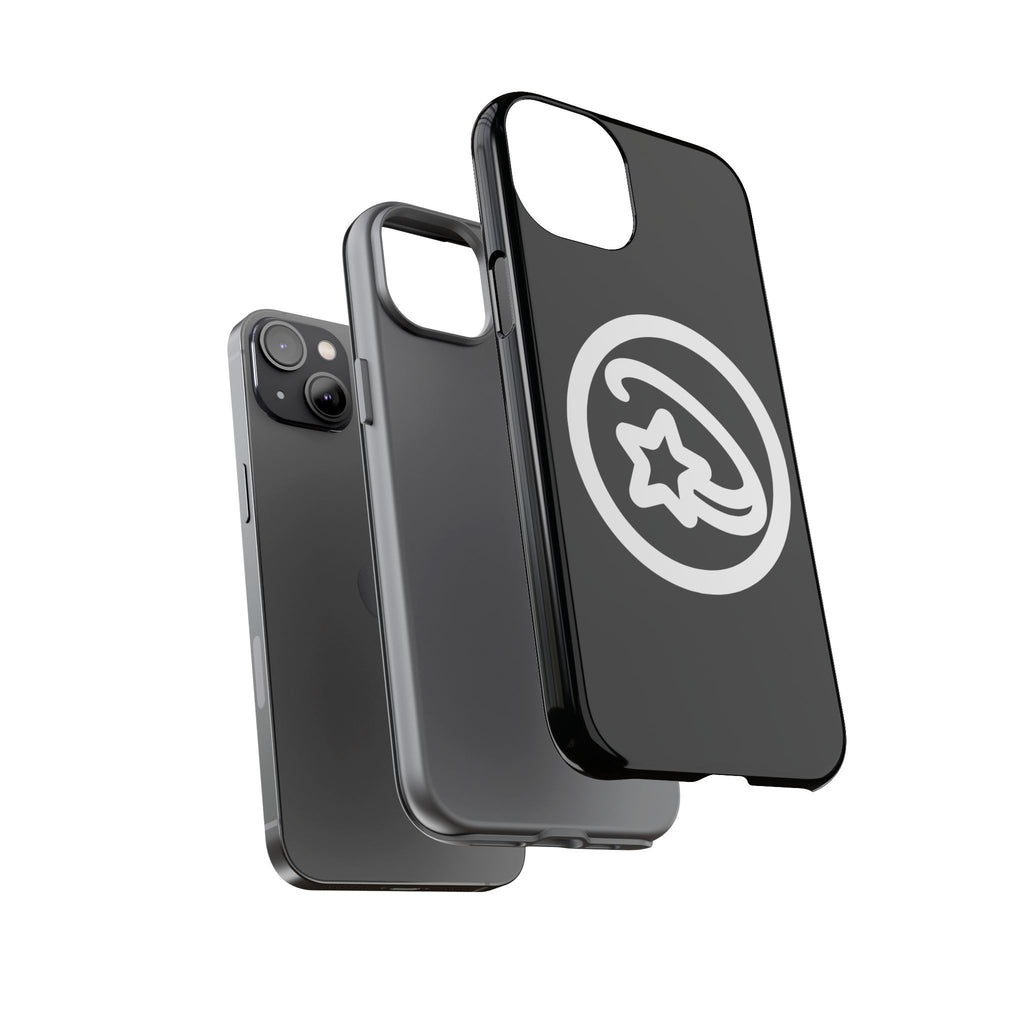 Positivestar Phone Case — Black Gloss Tough Case with White Shooting Star Logo