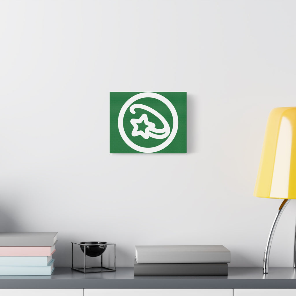 Shooting Star Canvas Print - Green Matte Stretched Wall Art