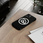 Positivestar Phone Case — Black Gloss Tough Case with White Shooting Star Logo