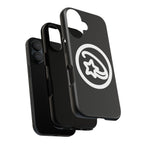 Positivestar Phone Case — Black Gloss Tough Case with White Shooting Star Logo