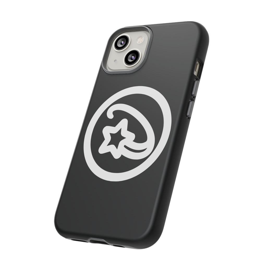 Positivestar Phone Case — Black Gloss Tough Case with White Shooting Star Logo