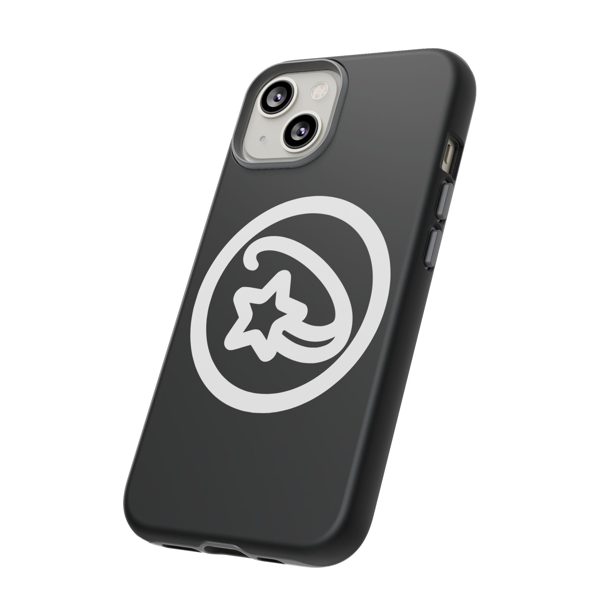 Positivestar Phone Case — Black Gloss Tough Case with White Shooting Star Logo
